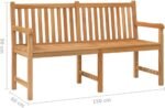 The vidaXL 59" teak patio bench, designed for easy cleaning and minimal maintenance.
