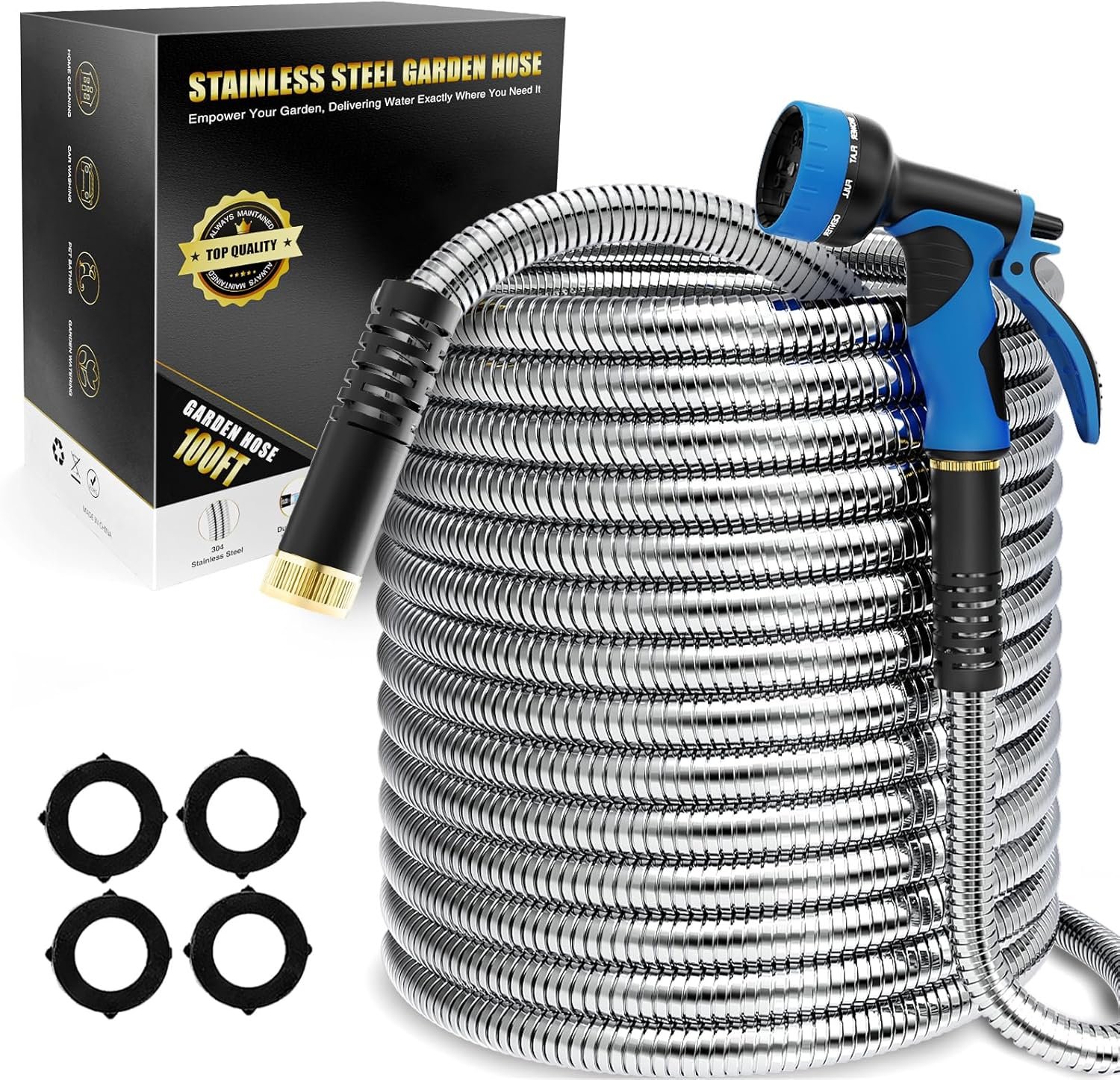 Heavy Duty Garden Hose 100ft The heavy duty hose 100ft providing efficient, leak-proof water distribution for gardens and lawns.