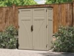 Secure sheds for garden tools featuring lockable double doors to keep tools safe and organized.